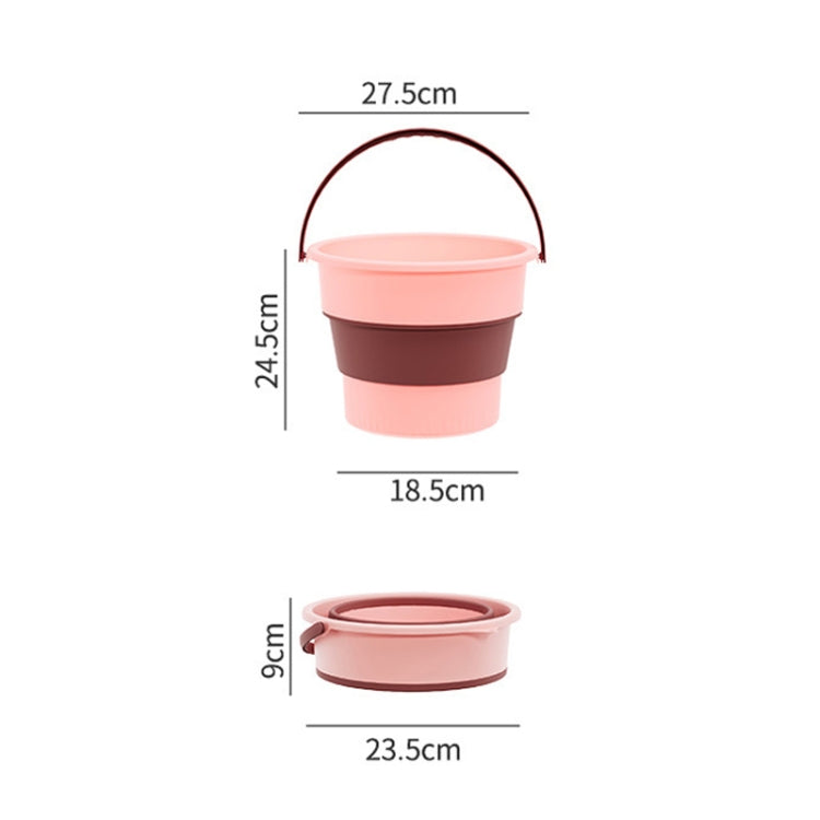 Medium 10L Folding Thickened Portable Plastic Bucket Outdoor Fishing Barrel Car Travel Wash Barrel(Light Green)
