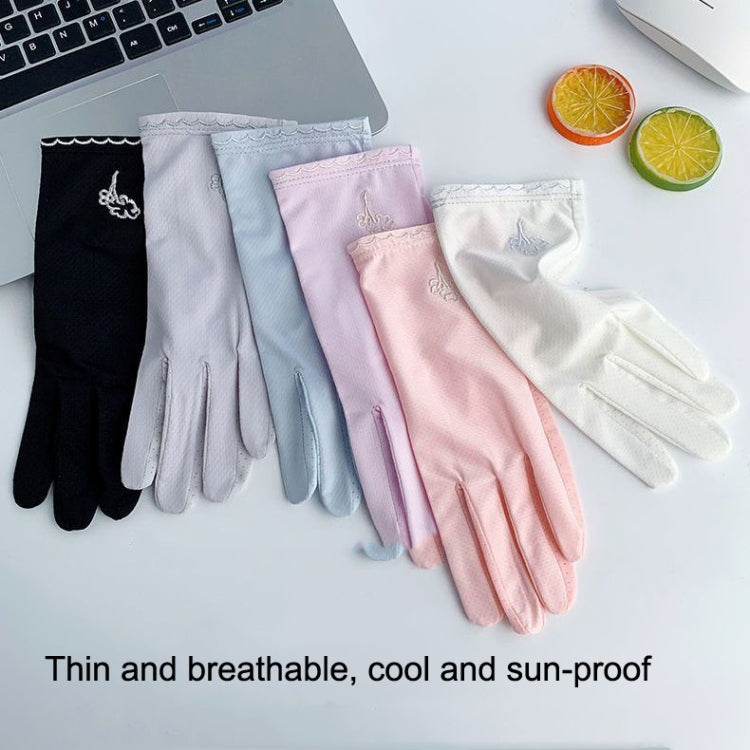 Free Code Summer Sunscreen Anti-ultraviolet Ice Silk Thin Gloves(Gray)