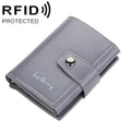 Baellerry RFID Anti-Theft Automatic Pop-Up Card Wallet Buckle Metal Aluminum Shell Card Holder(Grey)