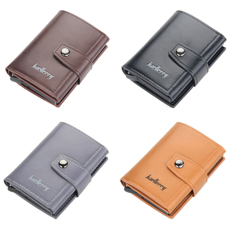 Baellerry RFID Anti-Theft Automatic Pop-Up Card Wallet Buckle Metal Aluminum Shell Card Holder(Grey)