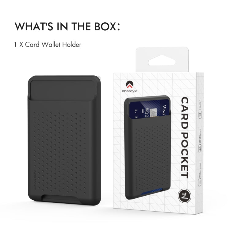 AhaStyle PT133-S Adhesive Model Mobile Phone Silicone Card Case(Midnight Blue)