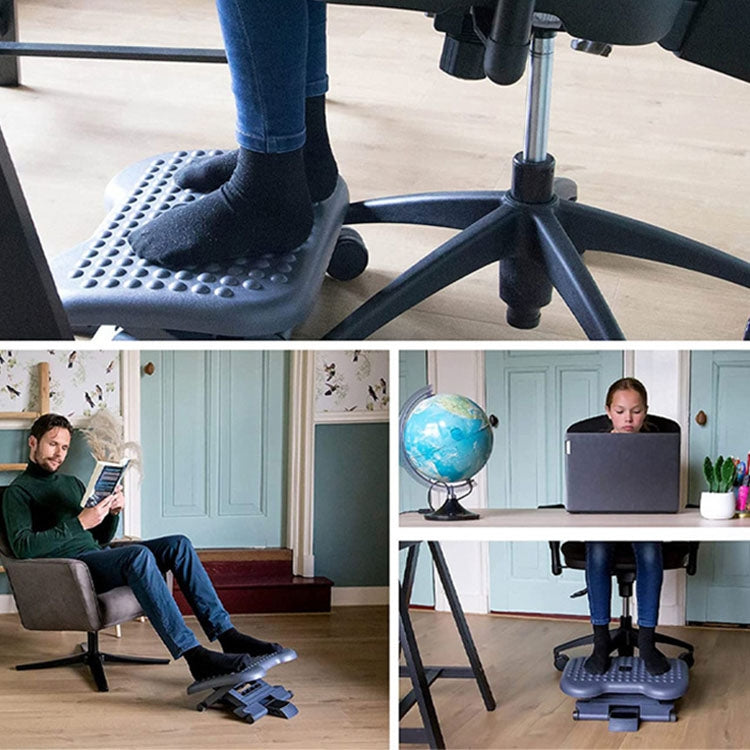 Office Adjustable Massage Foot Pedal Children Step Stool Pregnant Women Massage Mat(Black)