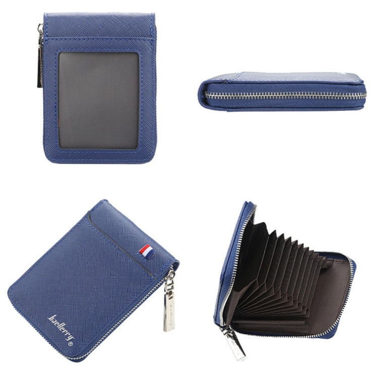 Baellerry Large-capacity Multi-card Slot Organ Card Bag Mini Zip Coin Purse(Blue)