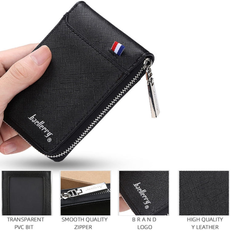Baellerry Large-capacity Multi-card Slot Organ Card Bag Mini Zip Coin Purse(Blue)