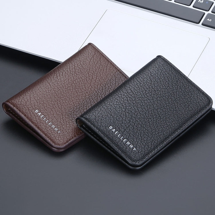 Baellerry Thin and Light Multi-card Card Bag Litchi Pattern Soft Leather Card Holder(Coffee)