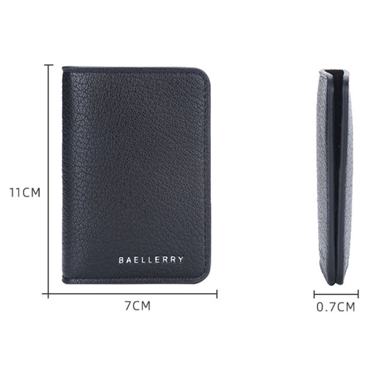 Baellerry Thin and Light Multi-card Card Bag Litchi Pattern Soft Leather Card Holder(Coffee)