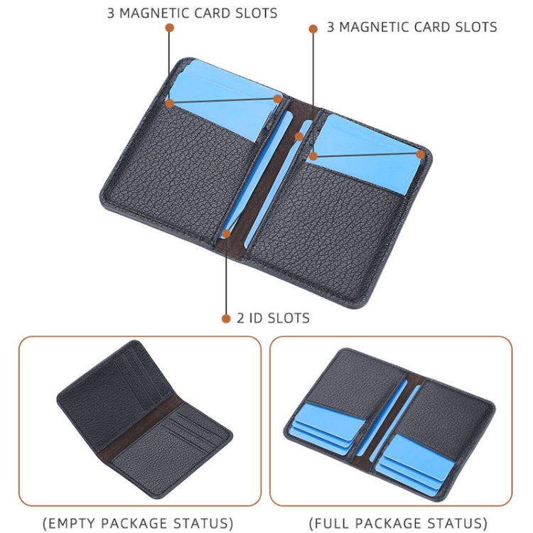 Baellerry Thin and Light Multi-card Card Bag Litchi Pattern Soft Leather Card Holder(Coffee)