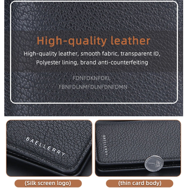 Baellerry Thin and Light Multi-card Card Bag Litchi Pattern Soft Leather Card Holder(Coffee)