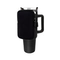 Water Cup Sided Storage Pockets With Zipper Fit For 40Oz Tumbler Single Pocket(Black)