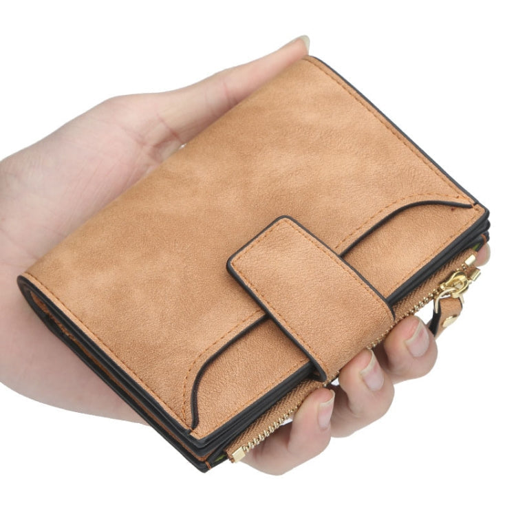 Baellerry Large Capacity Ladies Short Wallet Multifunctional Multi-card Coin Purse(Brown)