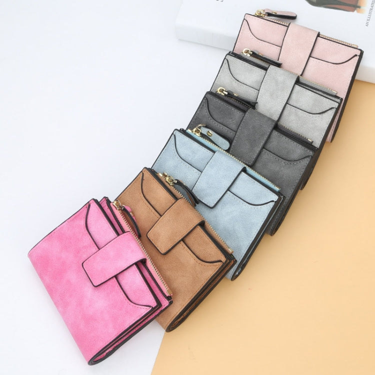 Baellerry Large Capacity Ladies Short Wallet Multifunctional Multi-card Coin Purse(Smoke Gray)
