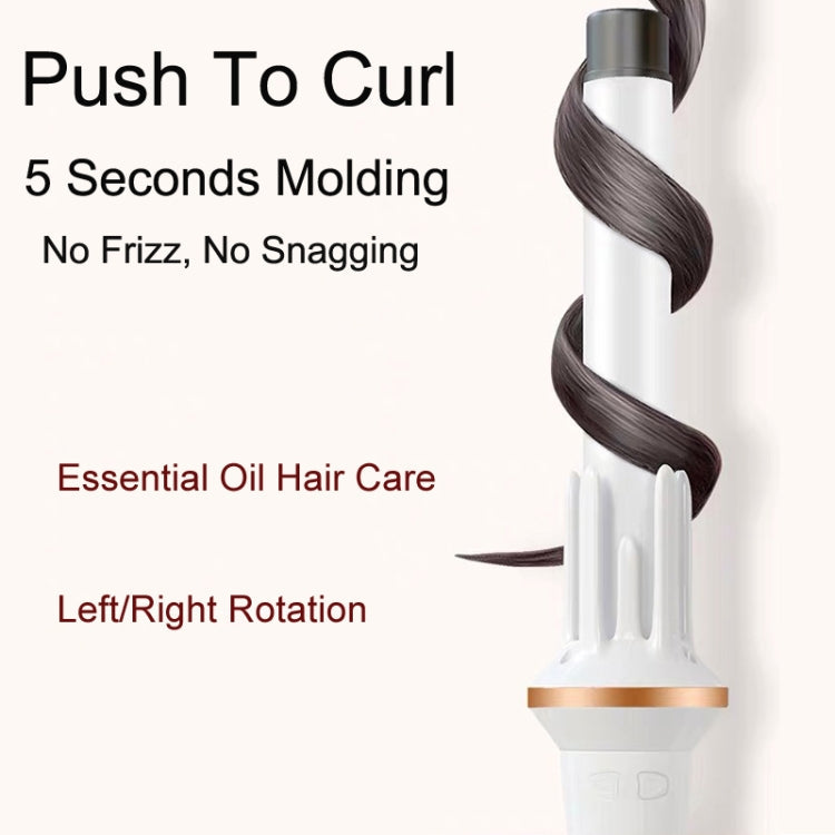 Automatic Curling Iron With Bi-Directional Rotating Ceramic Glaze Coating Hair Care, Plug: UK Plug White