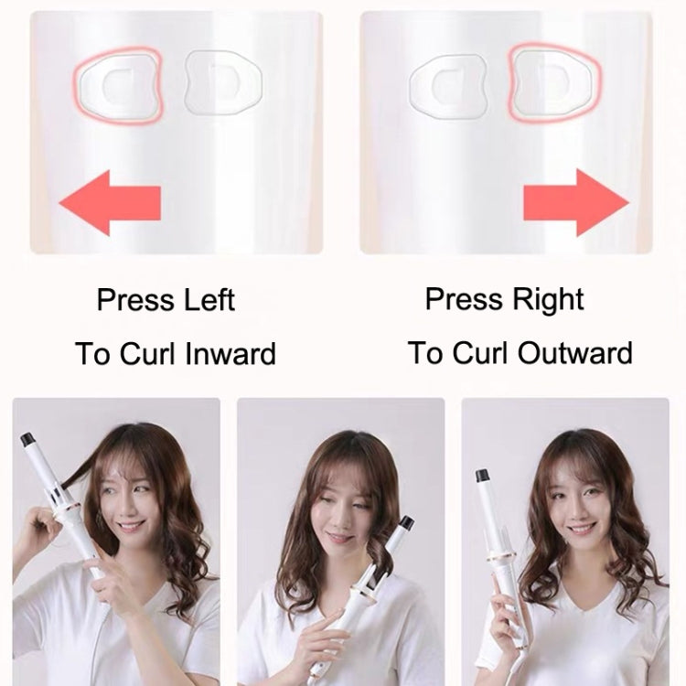 Automatic Curling Iron With Bi-Directional Rotating Ceramic Glaze Coating Hair Care, Plug: AU Plug White