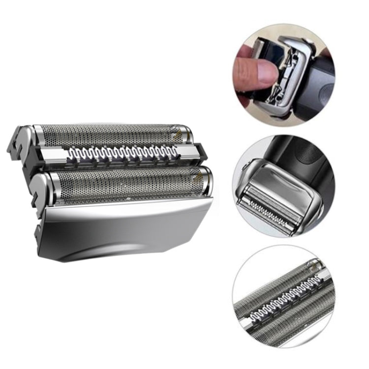 For BRAUN 70S Electric Shaver Silver Mesh Cutter Head Upgraded Version, Style: Without Words(Plastic Package)
