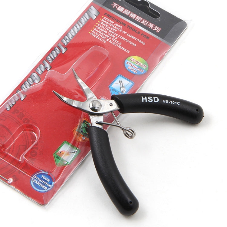HSD HS-101C 4 inch 45 Degree Dending Mouth Mini Palm Toothless Fishing Plier Curved Nose Plier Handmade Plier