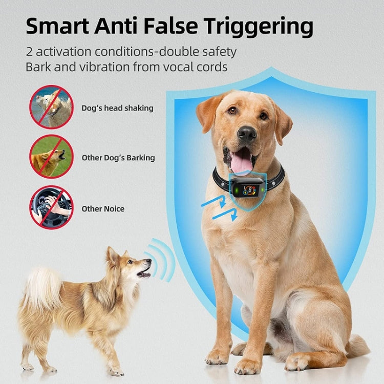 Color Screen Bark Stopper Rechargeable Waterproof Smart Dog Trainer(Black)
