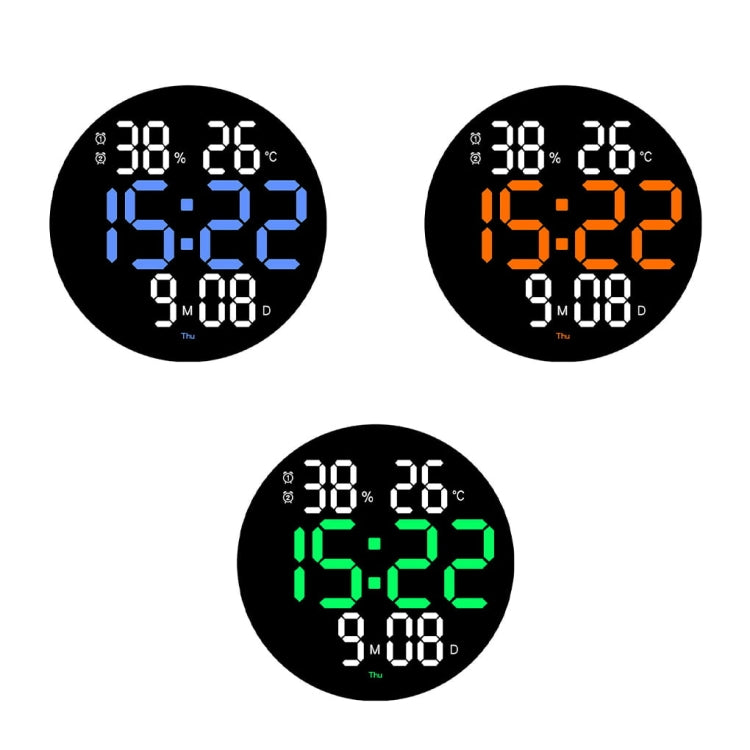 10-Inch Led Digital Wall Clock 2-Color Large Screen Electronic Clock With Temperature Display(Orange)
