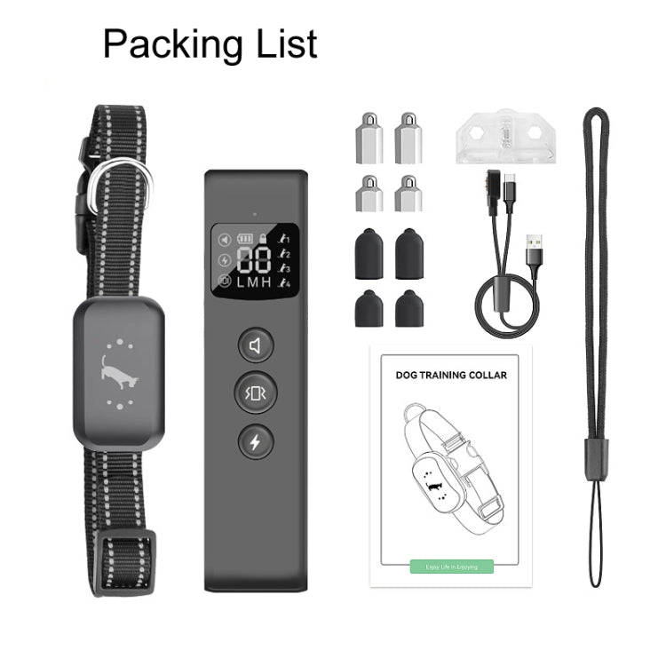 Smart Waterproof Electric Shock Dog Trainer Rechargeable Remote Bark Stopper(Black)