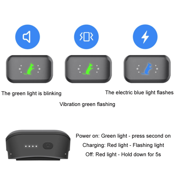 Smart Waterproof Electric Shock Dog Trainer Rechargeable Remote Bark Stopper(Black)