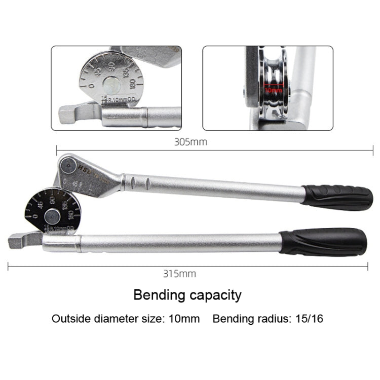 HSD TB-3210 10mm Diameter Manual Stainless Steel Pipe Iron Tube Bender Air Conditioner Copper Pipe Aluminum Pipe Bender