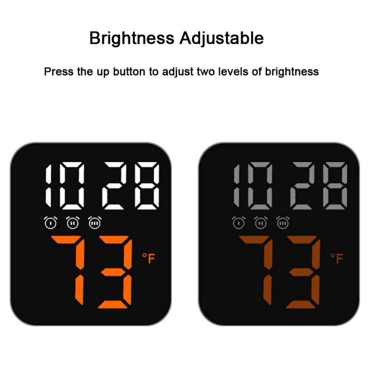 Simple Temperature Display Clock Three Alarm Clock Porch Wall Clock(Green Light)