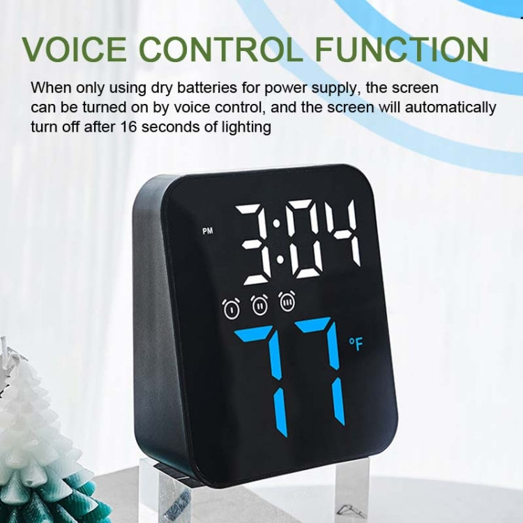 Simple Temperature Display Clock Three Alarm Clock Porch Wall Clock(Green Light)