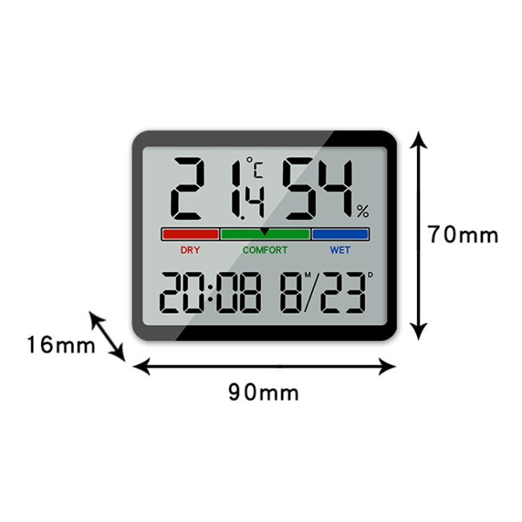 Magnetic LCD Digital Aalarm Clock Large Screen With Temperature Humidity Display(9905 White)