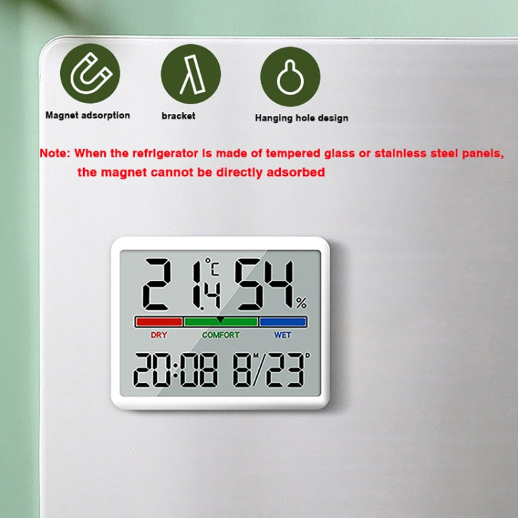 Magnetic LCD Digital Aalarm Clock Large Screen With Temperature Humidity Display(8280 Black)