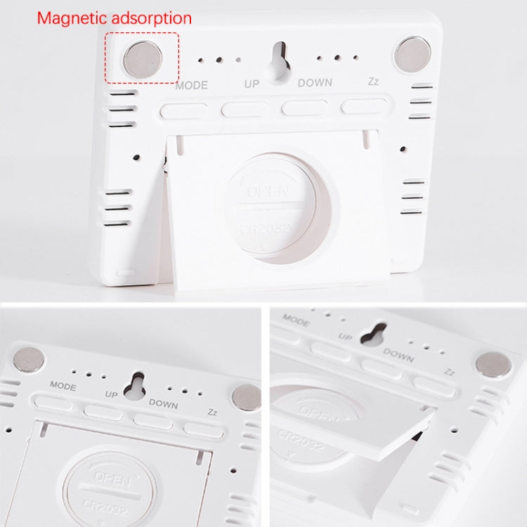 Magnetic LCD Digital Aalarm Clock Large Screen With Temperature Humidity Display(9905 Black)