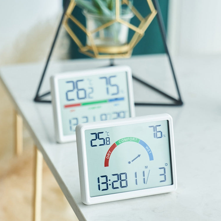 Magnetic LCD Digital Aalarm Clock Large Screen With Temperature Humidity Display(8280 Black)