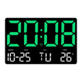 Large Display Led Digital Clock 5 Modes Brightness Adjustable Temperature Mute Electronic Clock(Green Double Color)