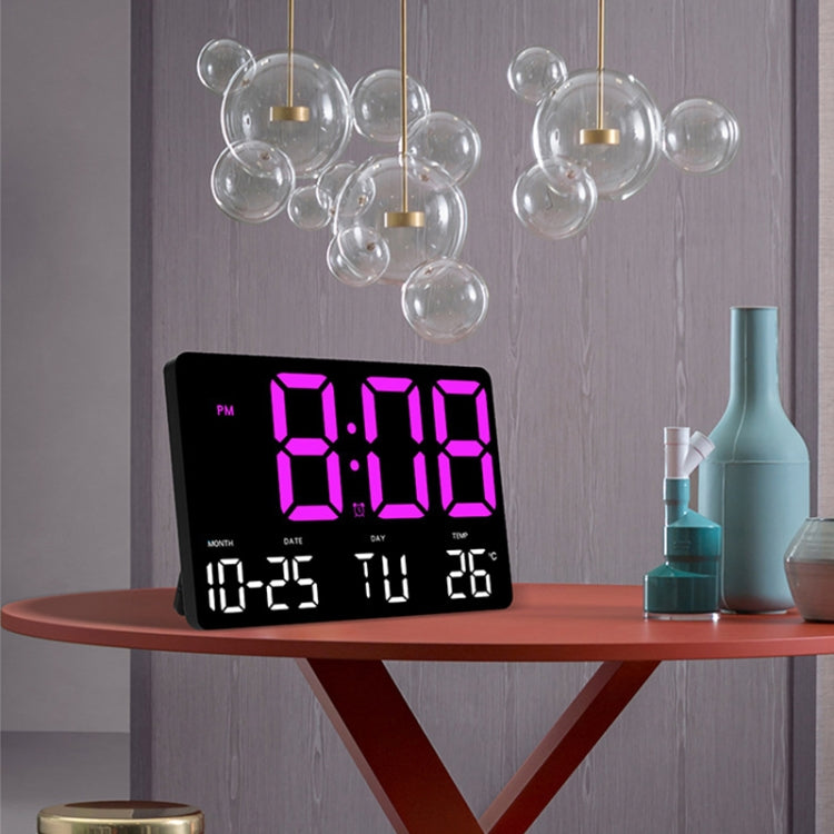 Large Display Led Digital Clock 5 Modes Brightness Adjustable Temperature Mute Electronic Clock(Red Double Color)