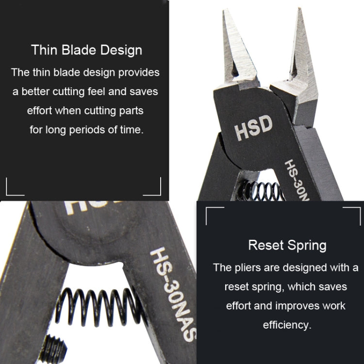 HSD HS-30NAS Plastic Model Thin Blade Waterjet Cutting Plier Diagonal Plier Handmade Plier