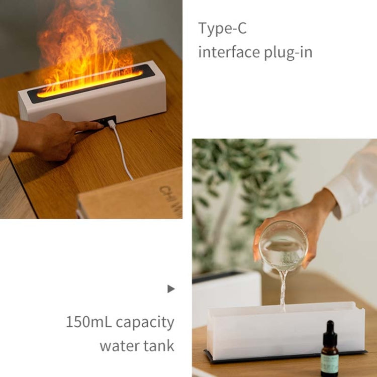 DQ711  Flame Aromatherapy Diffuser Quiet USB Air Humidifier(Black)