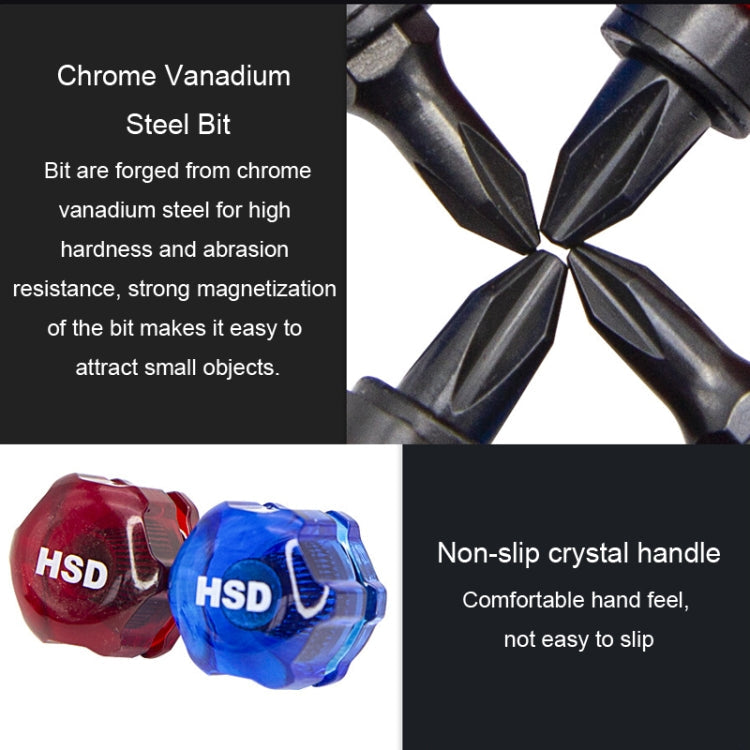 HSD HS-105 Portable Short Handle Phillips And Straight 2 In 1 Screwdriver With Magnetism