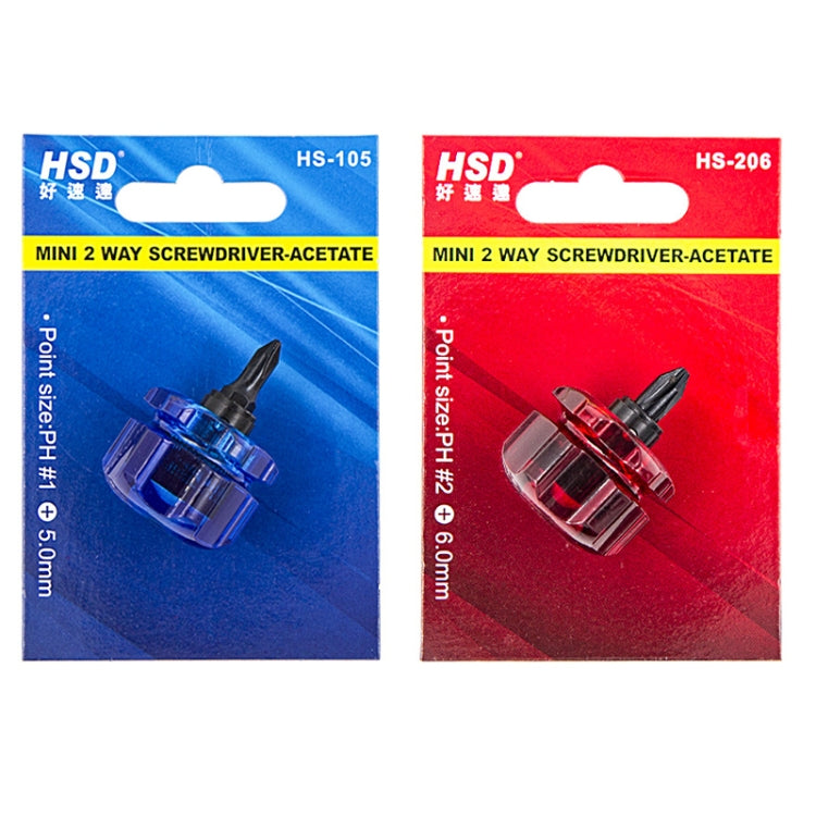 HSD HS-206 Portable Short Handle Phillips And Straight 2 In 1 Screwdriver With Magnetism