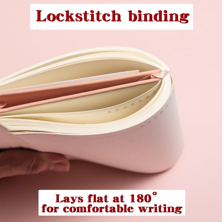 A5 PU Leather Notebook Business Notepad 96 Sheets Inner Pages(Rose Gold)