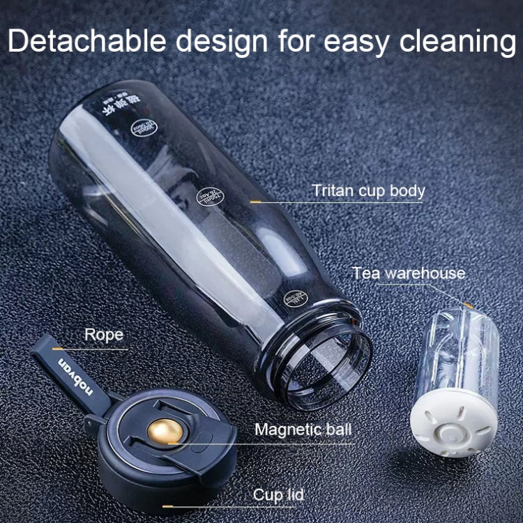 Nobvan Magic Ball Magnetic Bomb Tea Warehouse Tritan Large Capacity Sports Cup, Style: 1000ml (Gray)