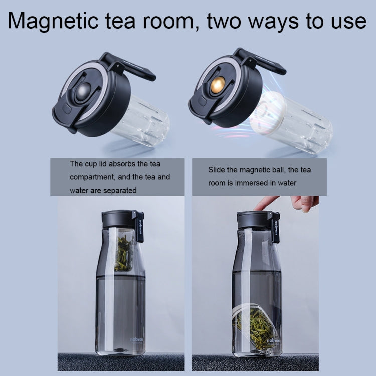 Nobvan Magic Ball Magnetic Bomb Tea Warehouse Tritan Large Capacity Sports Cup, Style: 1000ml (Gray)