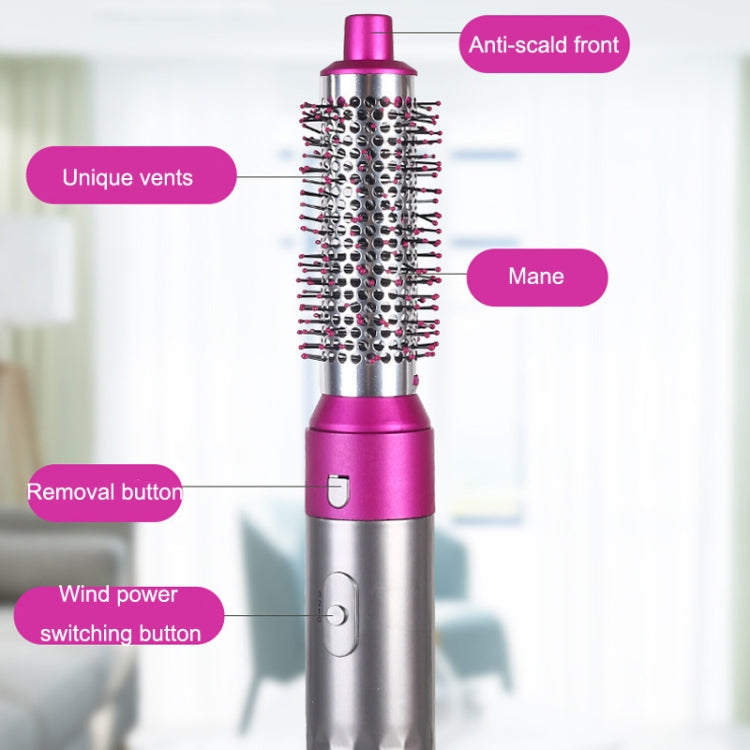 5 In 1 Hot Air Comb Automatic Curling Iron Curling & Straightening Hair Styling Comb Hair Dryer, Power: US Plug