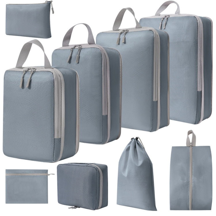 9 In 1  Compression Packing Cubes Expandable Travel Bags Luggage Organizer(Gray)