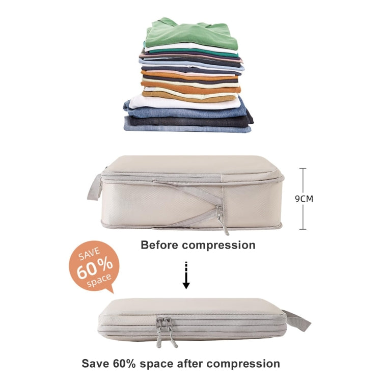 9 In 1  Compression Packing Cubes Expandable Travel Bags Luggage Organizer(Gray)