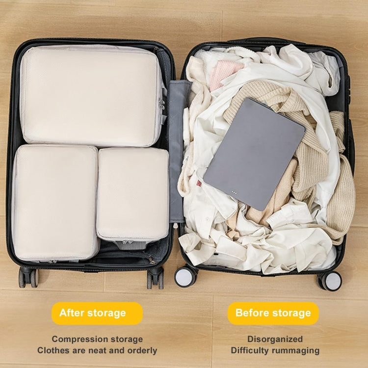 9 In 1  Compression Packing Cubes Expandable Travel Bags Luggage Organizer(Black)