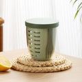 600ml Fruit and Veggie Snack Cup with Lid and Fork Airtight Leak-proof Salad Box(Green)