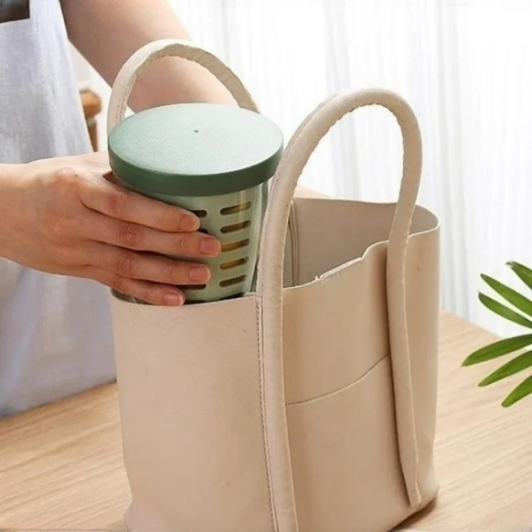 600ml Fruit and Veggie Snack Cup with Lid and Fork Airtight Leak-proof Salad Box(Blue)