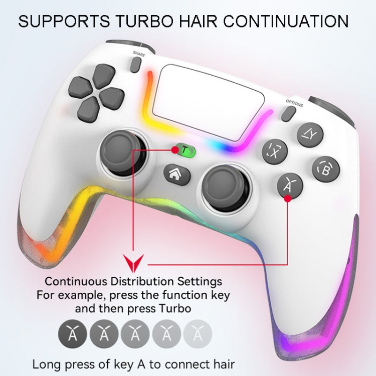 For PS4 Dazzle Color Light Wireless Bluetooth Grip(Black)