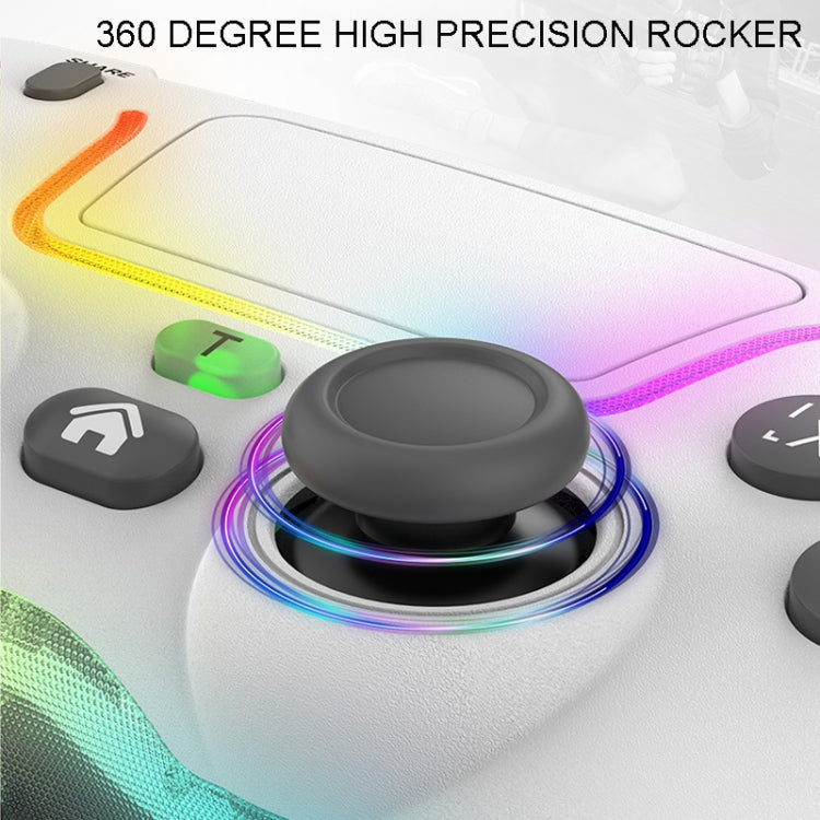 For PS4 Dazzle Color Light Wireless Bluetooth Grip(White)