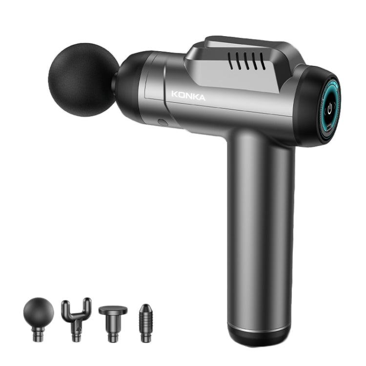 Konka 6 Speed Intelligent Fascia Gauge Muscle Relaxation Massager With 4 Massage Heads(Upgraded Model Gray)