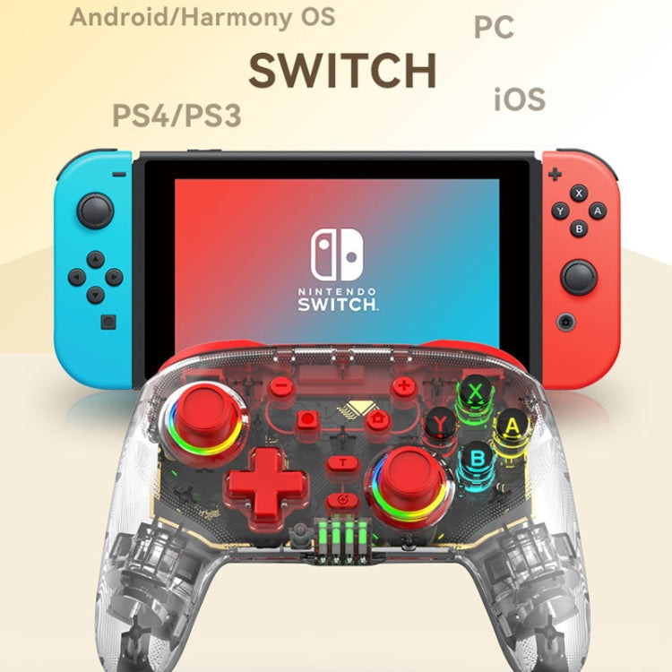 For PS3 / PS4 Dual Vibration Wireless Gamepad With RGB Lights(Red)