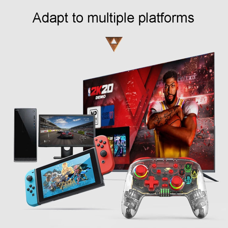 For PS3 / PS4 Dual Vibration Wireless Gamepad With RGB Lights(Red)